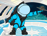 Dibujo Astronauta con cohete pintado por Beleem
