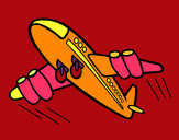 Dibujo Avión rápido pintado por oscaritoos