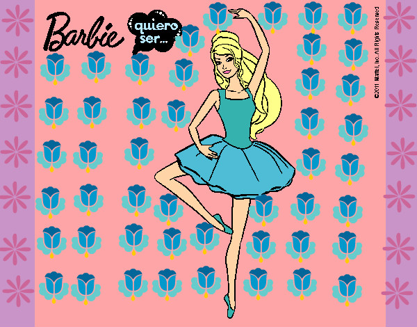 Dibujo Barbie bailarina de ballet pintado por nataliaTV
