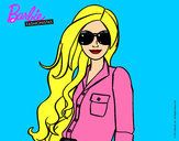 Dibujo Barbie con gafas de sol pintado por MeliBarbie