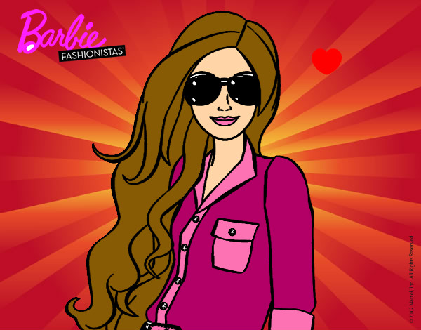 Dibujo Barbie con gafas de sol pintado por s-tep21