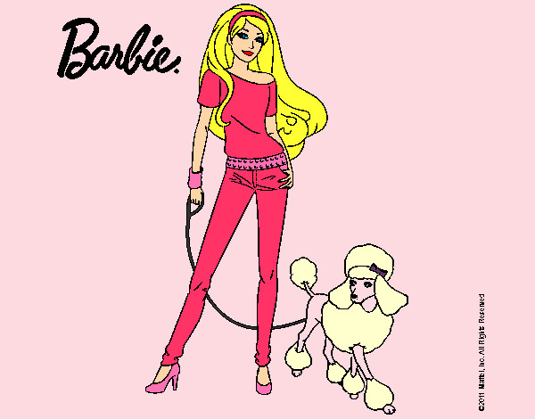 Dibujo Barbie con look moderno pintado por MeliBarbie