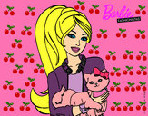 Dibujo Barbie con su linda gatita pintado por Beleem