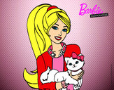 Dibujo Barbie con su linda gatita pintado por fisgona12