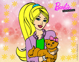 Dibujo Barbie con su linda gatita pintado por paola4455