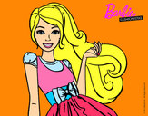 Dibujo Barbie con su vestido con lazo pintado por ndeye