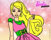 Dibujo Barbie con su vestido con lazo pintado por queyla