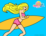 Dibujo Barbie corre al agua pintado por lisalexsta