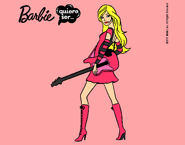 Dibujo Barbie la rockera pintado por MeliBarbie