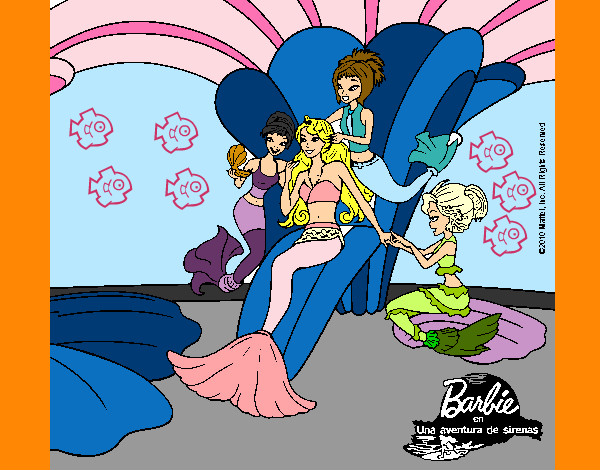 Dibujo Barbie princesa sirena pintado por fati07