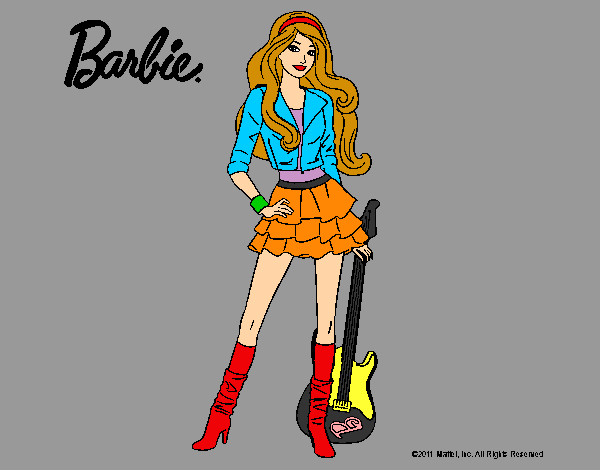 Dibujo Barbie rockera pintado por MeliBarbie