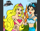 Dibujo Barbie se despiede de la reina sirena pintado por fati07