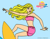 Dibujo Barbie surfeando pintado por lisalexsta