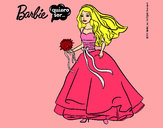 Dibujo Barbie vestida de novia pintado por MeliBarbie