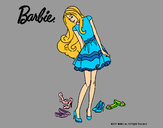 Dibujo Barbie y su colección de zapatos pintado por MeliBarbie