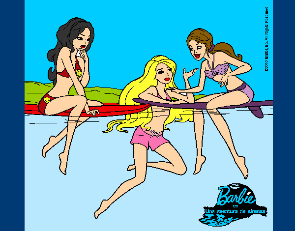 Dibujo Barbie y sus amigas pintado por fati07