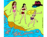 Dibujo Barbie y sus amigas en la playa pintado por franmelii