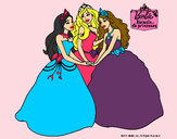 Dibujo Barbie y sus amigas princesas pintado por MeliBarbie