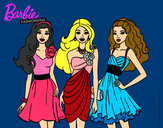 Dibujo Barbie y sus amigas vestidas de fiesta pintado por MeliBarbie