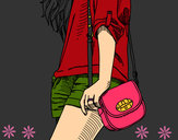 Dibujo Chica con bolso pintado por Beleem