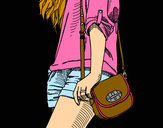 Dibujo Chica con bolso pintado por Bettany