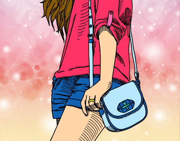 Dibujo Chica con bolso pintado por teresTESSA