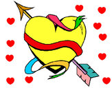Dibujo Corazón con flecha pintado por vladi