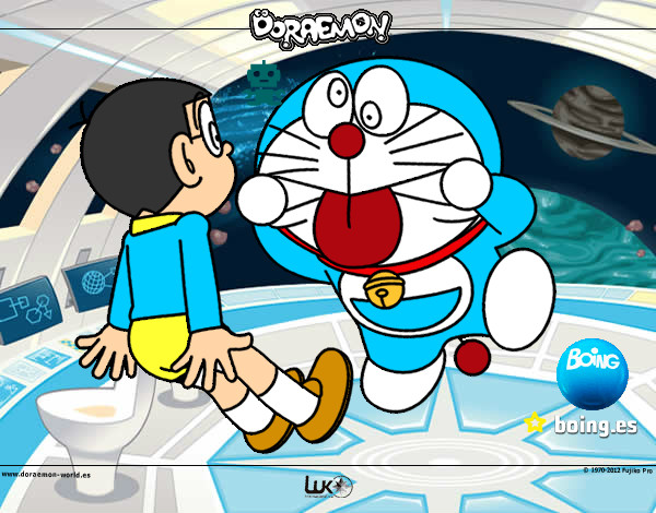 Dibujo Doraemon y Nobita pintado por Yanii