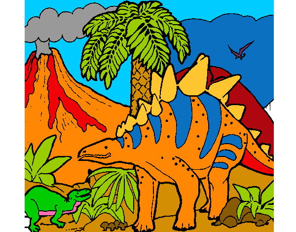 Dibujo Familia de Tuojiangosaurios pintado por joseramon