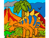 Dibujo Familia de Tuojiangosaurios pintado por joseramon