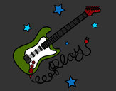 Dibujo Guitarra y estrellas pintado por Beleem