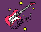 Dibujo Guitarra y estrellas pintado por Bettany