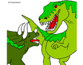 Dibujo Lucha de dinosaurios pintado por mailin40