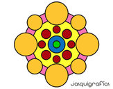 Dibujo Mandala con redondas pintado por abuelos