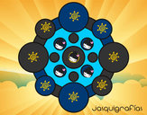 Dibujo Mandala con redondas pintado por Beleem