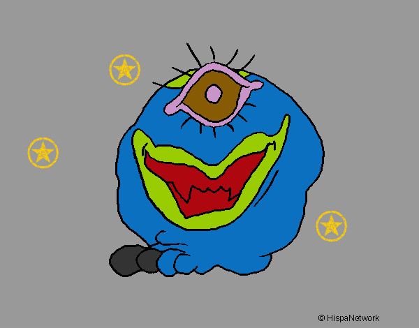 Dibujo Monstruo de un ojo 1 pintado por preXsie