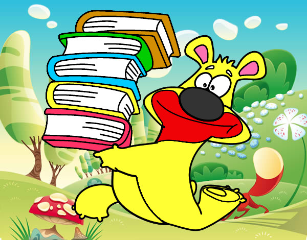 Oso con libros