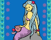 Dibujo Sirena con caracola pintado por nataliaTV