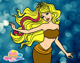 Dibujo Sirena con corona pintado por MeliBarbie