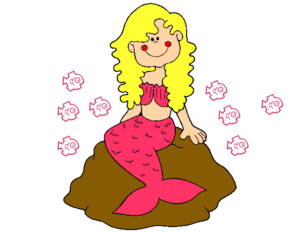 Dibujo Sirena sentada en una roca pintado por NIKadita