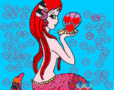 Dibujo Sirena y perla pintado por Aribb