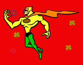 Dibujo Superhéroe poderoso pintado por mope