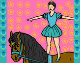 Dibujo Trapecista encima de caballo pintado por nataliaTV