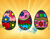Dibujo Tres huevos de pascua pintado por Beleem