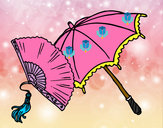 Dibujo Abanico y paraguas pintado por mori-alone
