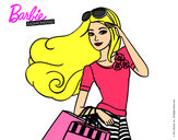 Dibujo Barbie con bolsas pintado por galletita2