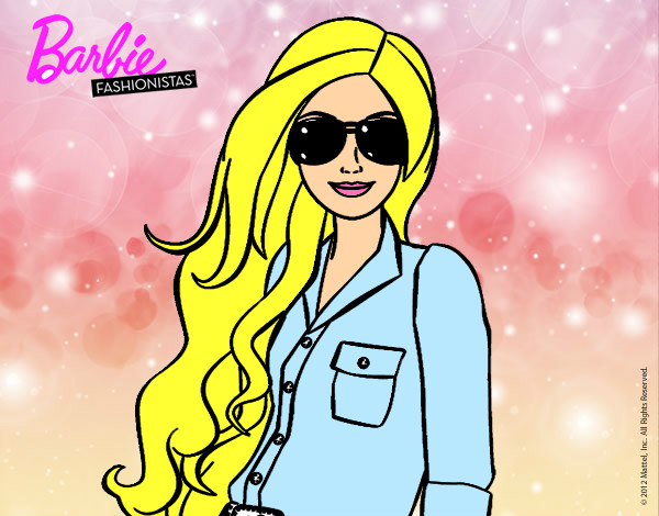 Dibujo Barbie con gafas de sol pintado por galletita2