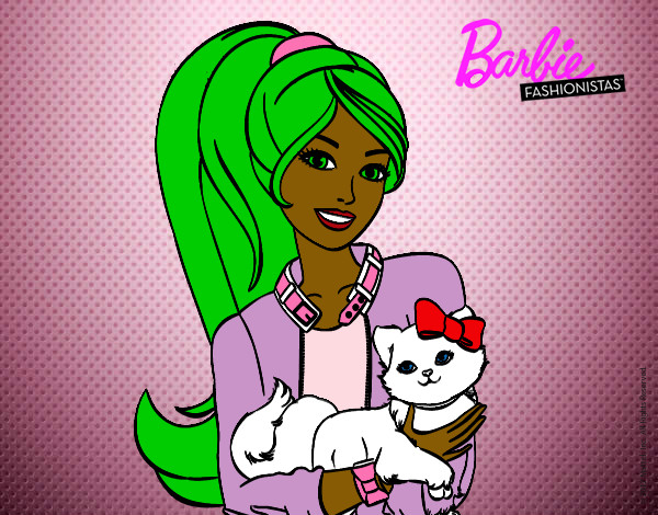 Barbie con su linda gatita