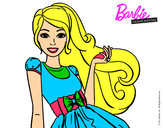 Dibujo Barbie con su vestido con lazo pintado por esther13