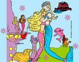 Dibujo Barbie sirena y la reina sirena pintado por amaz1